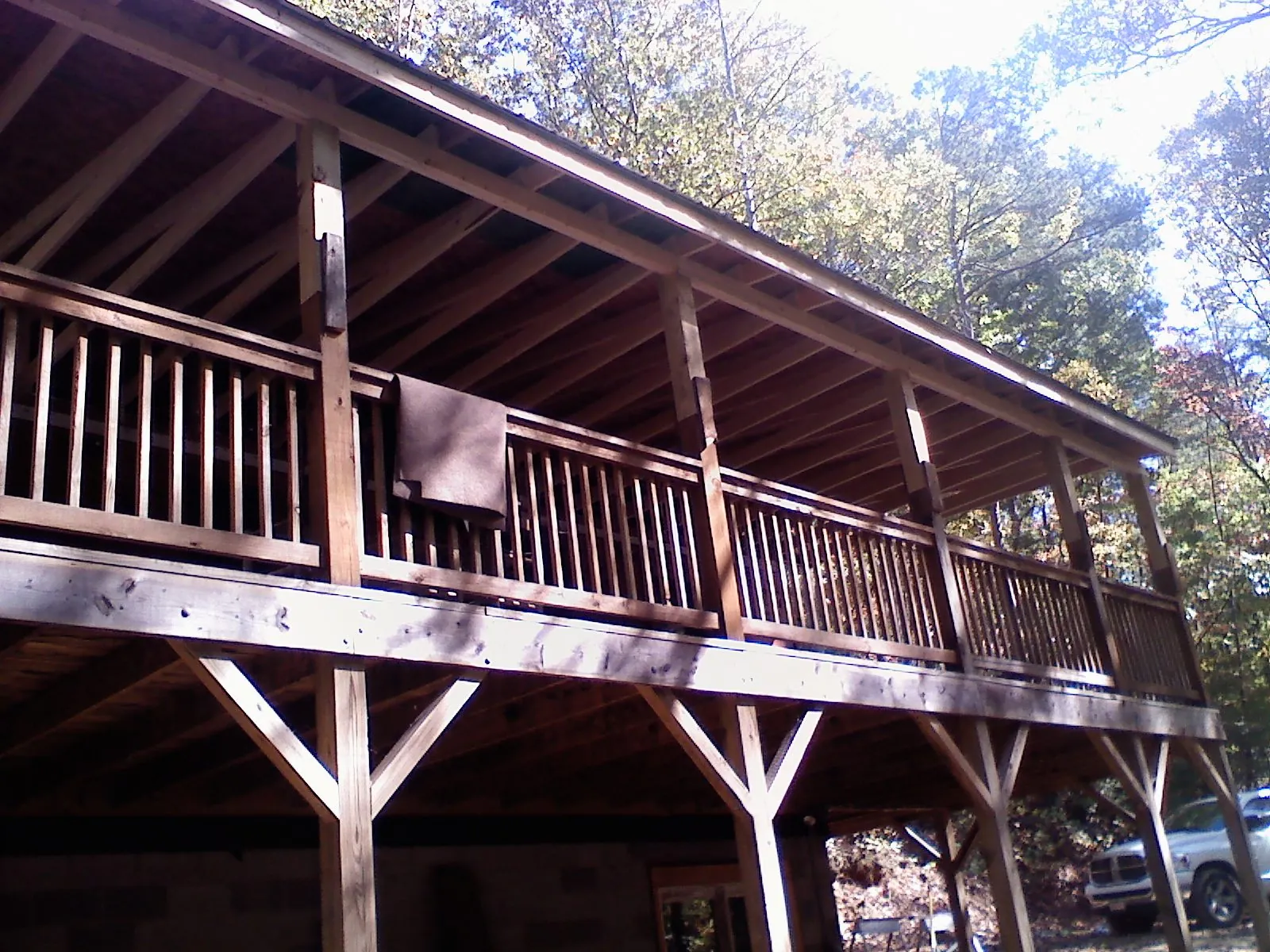 Timber framing under a new elevated porch and deck — Roof Leak Repair in Nyack by Roofing Brothers